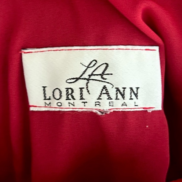 Y2K LORI ANN MONTREAL Babydoll Cherry Red Spaghetti Strap Tiered Slip Dress Sz L - Picture 2 of 15